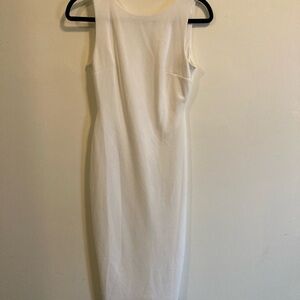 Lulu's Sleek White Midi Sheath Dress